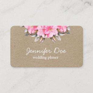 Watercolor flowers kraft Business Card