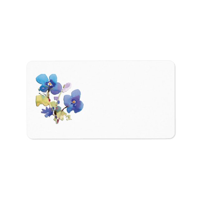 Watercolor Flowers Label (Front)