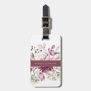 Watercolor Flowers Luggage Tags