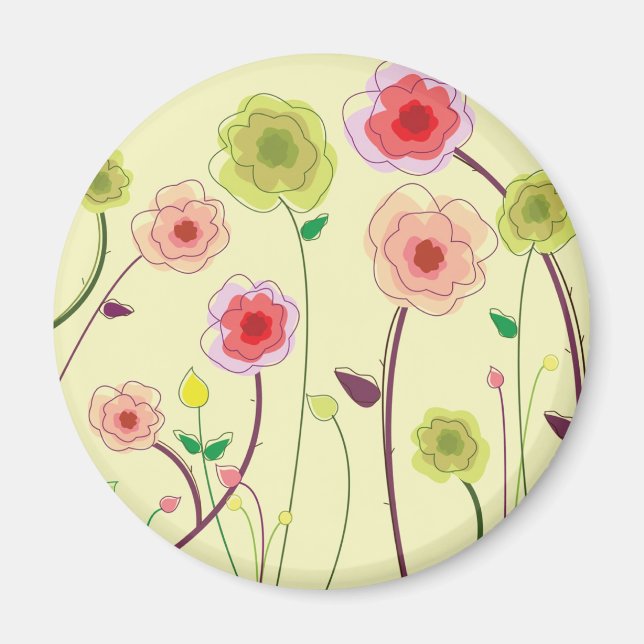 Watercolor Flowers Magnet (Front)