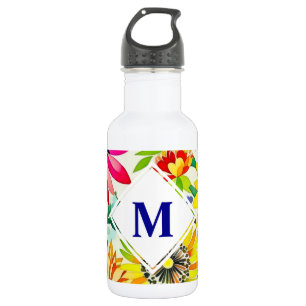 Watercolor Flowers Monogrammed 532 Ml Water Bottle