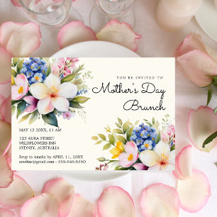 Watercolor flowers mother's day brunch Invitation
