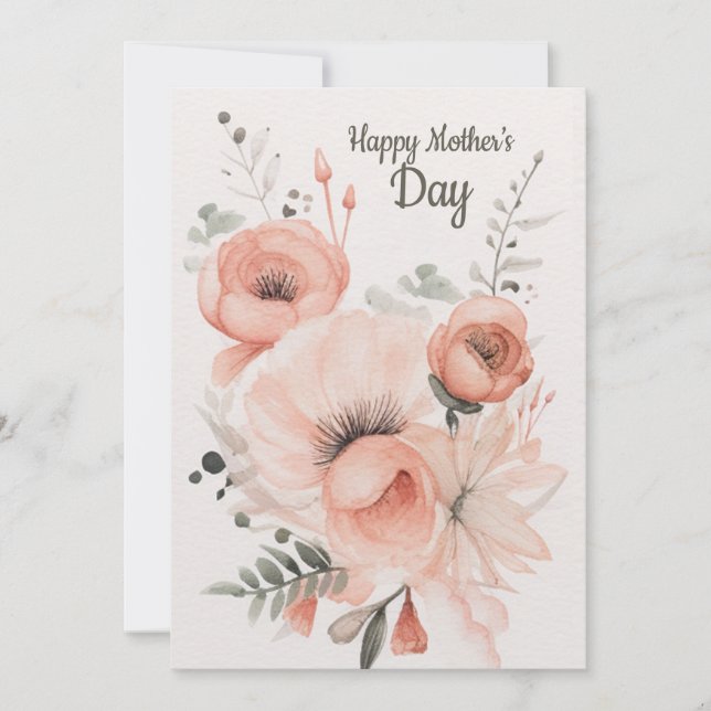 Watercolor Flowers Mother's Day Card (Front)