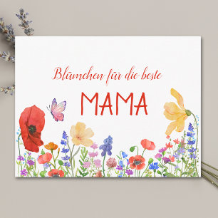 Watercolor flowers Mother's Day Mama postcard
