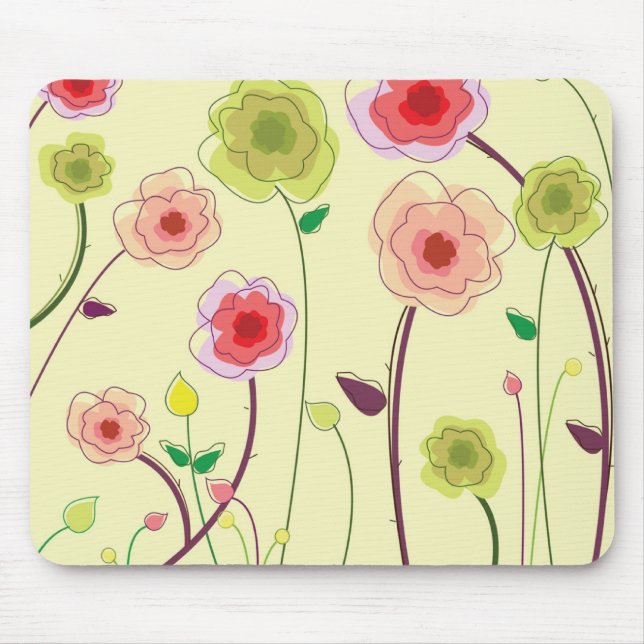 Watercolor Flowers Mouse Pad (Front)