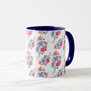 Watercolor, flowers. mug