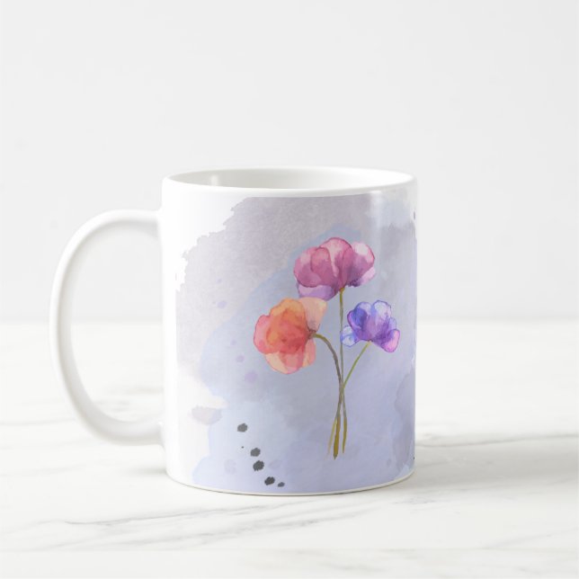 Watercolor Flowers Mug (Left)