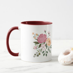 Watercolor flowers mug