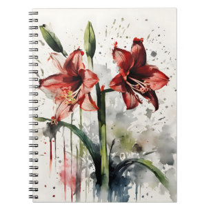 Watercolor flowers notebook