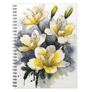 Watercolor flowers notebook