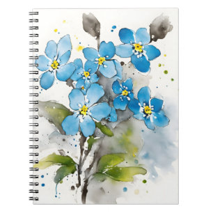 Watercolor flowers notebook