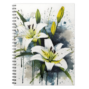 Watercolor flowers notebook