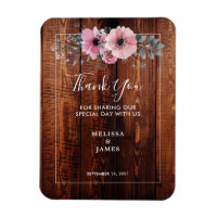 Watercolor flowers on barn wood Thank You wedding 
