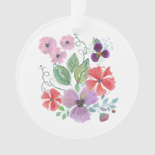 Watercolor, flowers. ornament