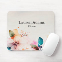 Watercolor flowers pastel colours custom name