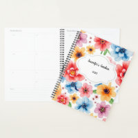 Watercolor flowers pattern personal garden