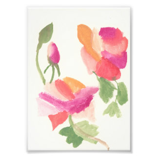 Watercolor flowers photo print