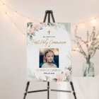Watercolor Flowers Photo Welcome First Communion