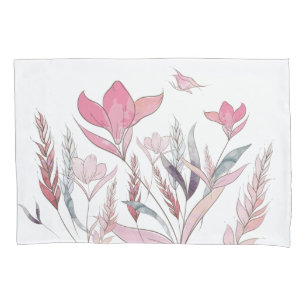 Watercolor flowers pillowcase