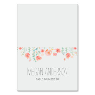 Watercolor Flowers Place Cards