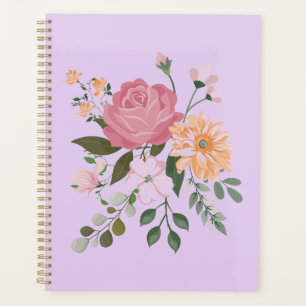Watercolor flowers planner