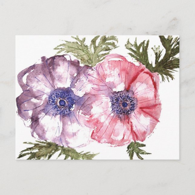 Watercolor flowers postcard (Front)