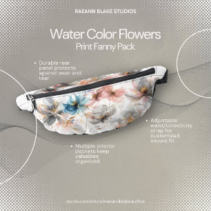 Watercolor Flowers Print Fanny Pack