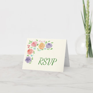 Watercolor Flowers Reception RSVP Invitation