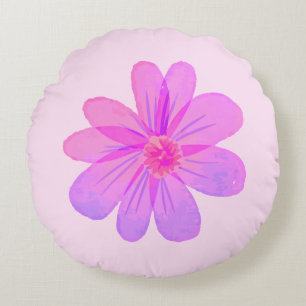 Watercolor flowers  round cushion