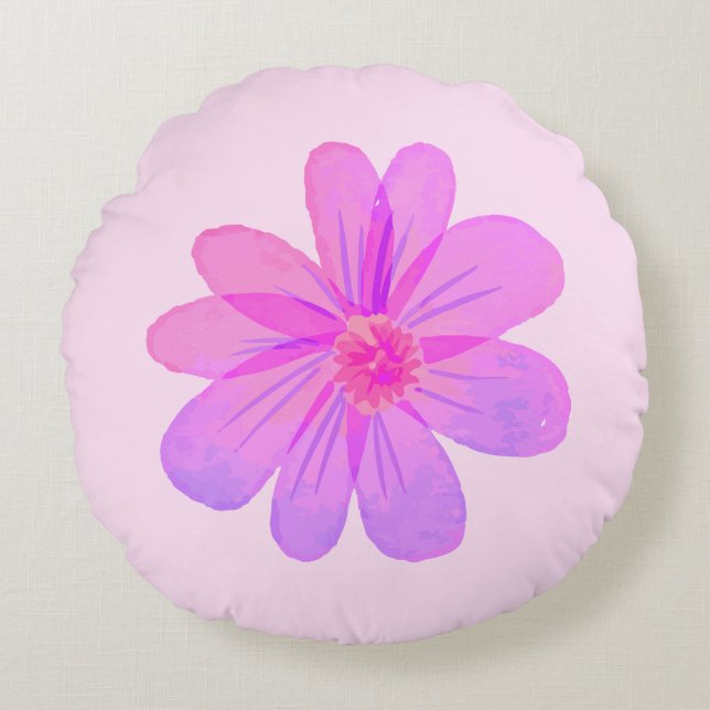 Watercolor flowers  round cushion (Front)