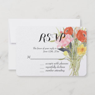 Watercolor Flowers RSVP Card