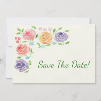 Watercolor Flowers Save The Date