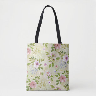 Watercolor Flowers seamless pattern II + your idea Tote Bag