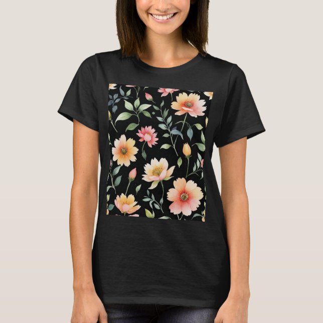 Watercolor Flowers T-shirt  (Front)