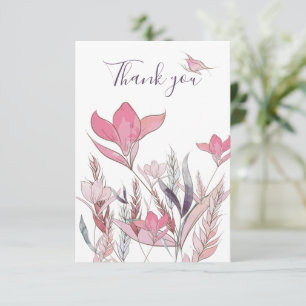 Watercolor Flowers Thank You Card – Elegant Floral