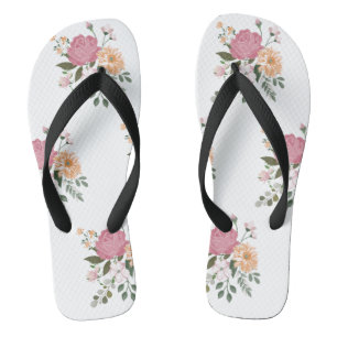 Watercolor flowers thongs