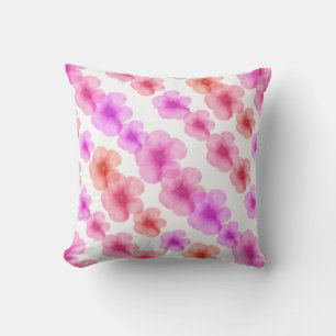 Watercolor Flowers Throw Pillow