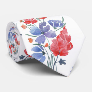 Watercolor, flowers. tie