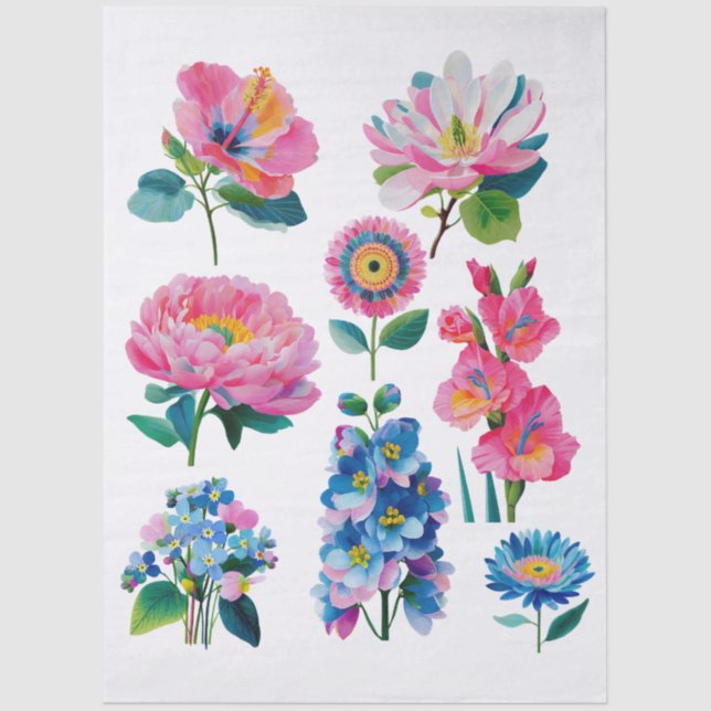 watercolor flowers  tissue paper (Front)