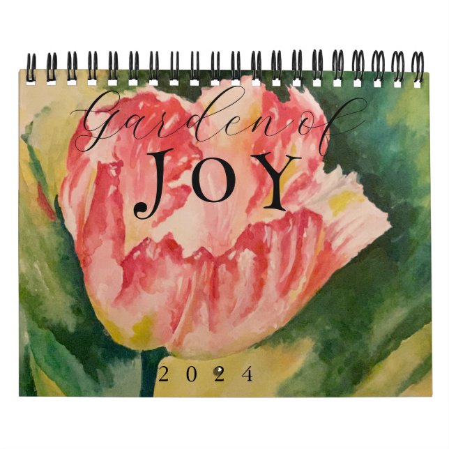 Watercolor Flowers Two Page 12-Month Calendar (Cover)