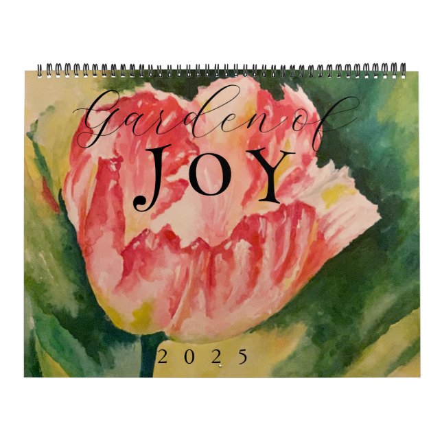 Watercolor Flowers Two Page 12-Month Calendar  (Cover)