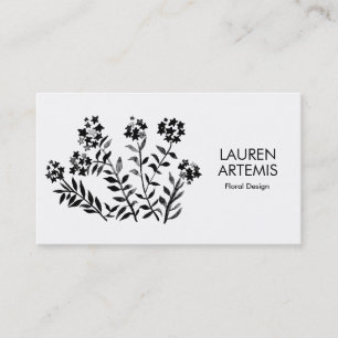 Watercolor Flowers Unique Modern Botanical Floral  Business Card