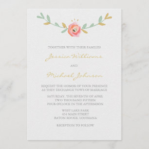 Watercolor Flowers Wedding Invitations