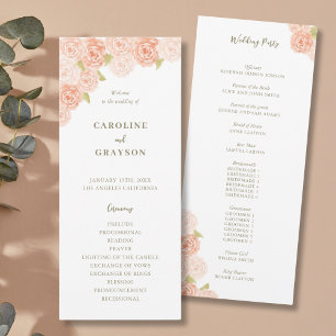 WATERCOLOR FLOWERS WEDDING PROGRAM