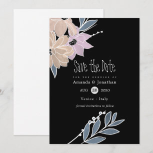 Watercolor Flowers Wedding Save The Date