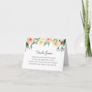 Watercolor Flowers Will You Be My Godfather Invitation