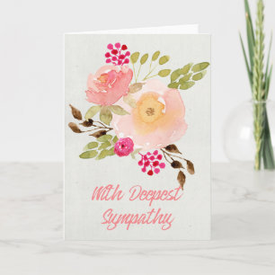 Watercolor Flowers - With Deepest Sympathy Card