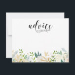 Watercolor Flowers with Gold Foil Advice Card<br><div class="desc">Elegant and whimsical advice card featuring watercolor floral pattern with faux gold foil and faux gold glitter accents - there's no actual gold foil or glitter. The floral advice card is perfect for spring events. The text is cuztomisable for "advice for the bride", "advice for the couple", "advice for the...</div>