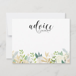 Watercolor Flowers with Gold Foil Advice Card
