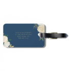 Watercolor Flowers with Gold Foil Monogram Blue